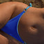 Bikini bottom close up details of Bikini Flavors Berry Breeze American Bottoms with specialty braided ties