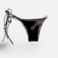 Reversible Brazilian bikini bottom in Black Sapphire by Bikini Flavors. Interchangeable ties, signature hardware. American Made.