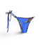 Reversible Brazilian bikini bottom in Blue Sapphire by Bikini Flavors. Interchangeable ties, signature hardware. American Made.