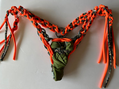 Eye Candy The Ellie Micro Bikini Bottom in Camo and Orange